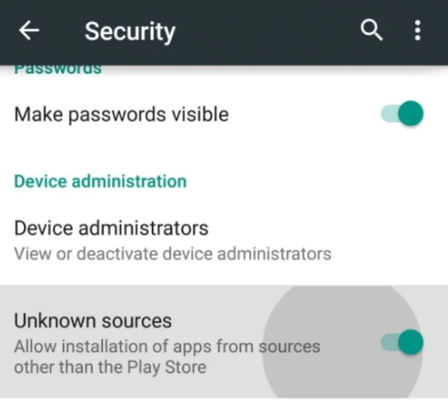 android security settings