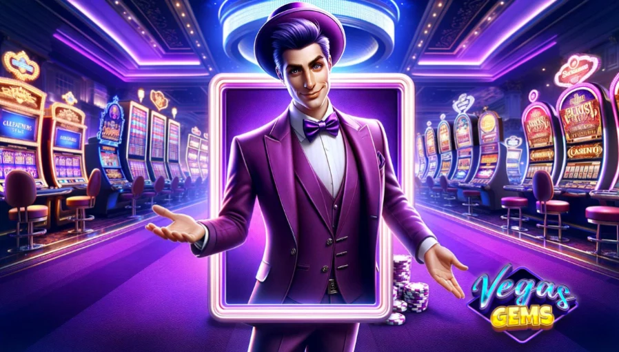 purple mobile casino illustration