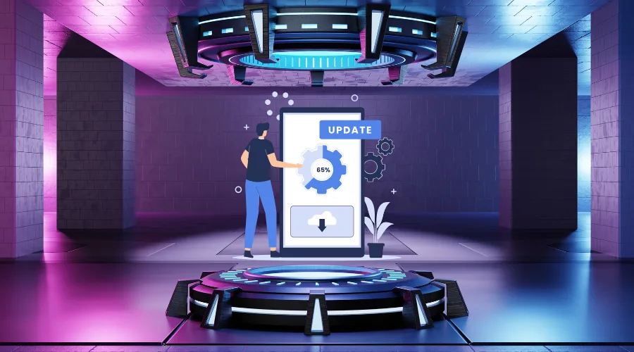 phone system update illustration
